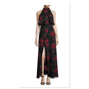 Lovers + Friends Black and Red Floral Maxi Dress
